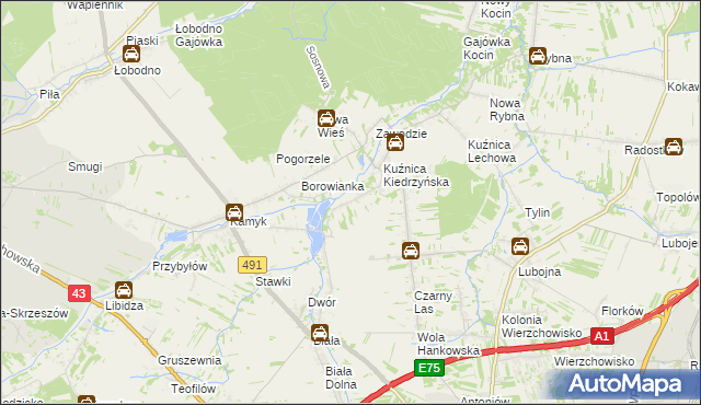 mapa Kopiec gmina Kłobuck, Kopiec gmina Kłobuck na mapie Targeo