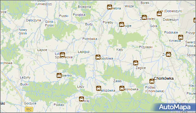 mapa Kopytowa, Kopytowa na mapie Targeo