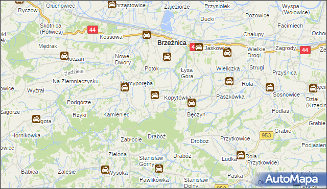 mapa Kopytówka, Kopytówka na mapie Targeo