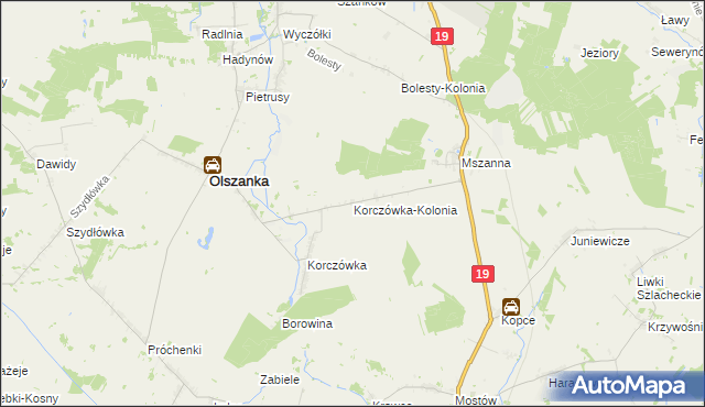 mapa Korczówka-Kolonia, Korczówka-Kolonia na mapie Targeo