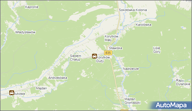 mapa Korytków Duży, Korytków Duży na mapie Targeo