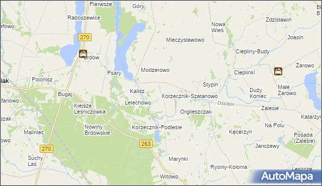 mapa Korzecznik-Szatanowo, Korzecznik-Szatanowo na mapie Targeo