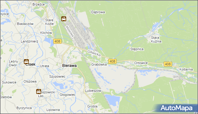 mapa Korzonek gmina Bierawa, Korzonek gmina Bierawa na mapie Targeo