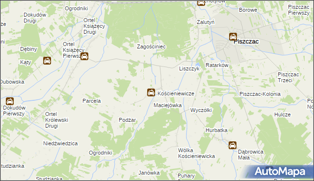 mapa Kościeniewicze, Kościeniewicze na mapie Targeo