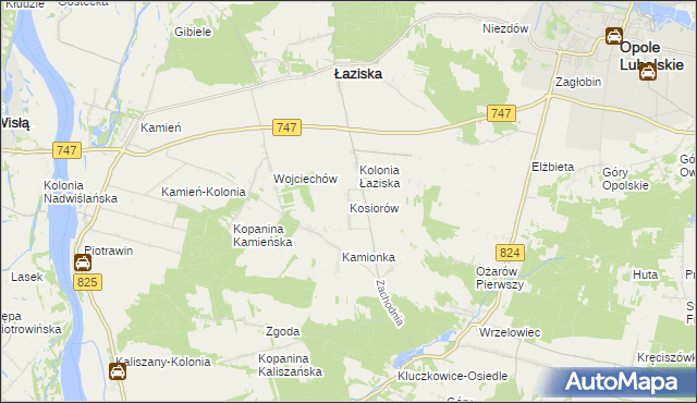 mapa Kosiorów gmina Łaziska, Kosiorów gmina Łaziska na mapie Targeo