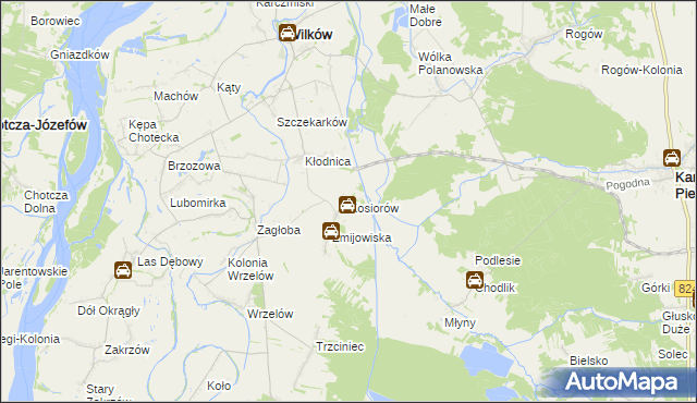 mapa Kosiorów gmina Wilków, Kosiorów gmina Wilków na mapie Targeo