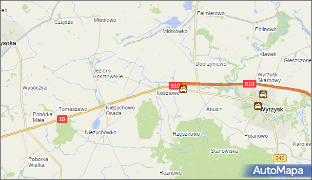 mapa Kosztowo, Kosztowo na mapie Targeo