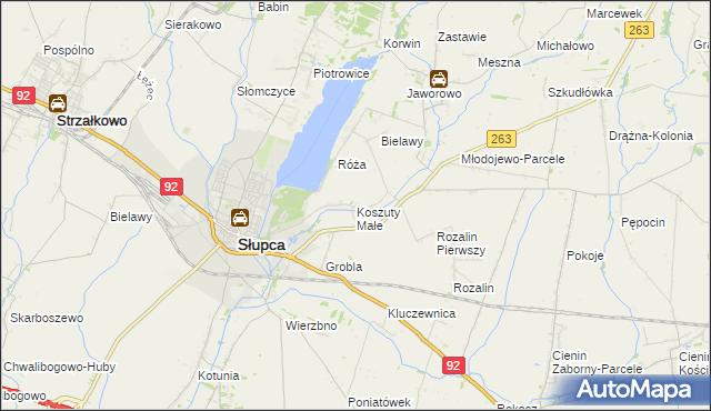 mapa Koszuty Małe, Koszuty Małe na mapie Targeo