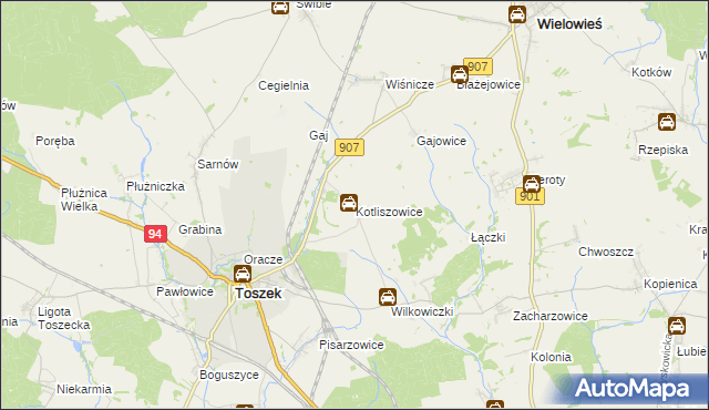 mapa Kotliszowice, Kotliszowice na mapie Targeo