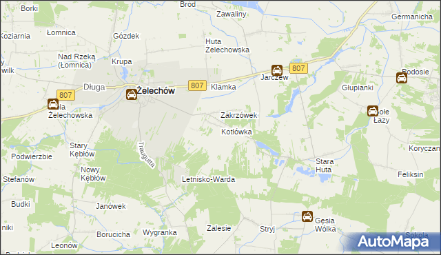 mapa Kotłówka gmina Żelechów, Kotłówka gmina Żelechów na mapie Targeo