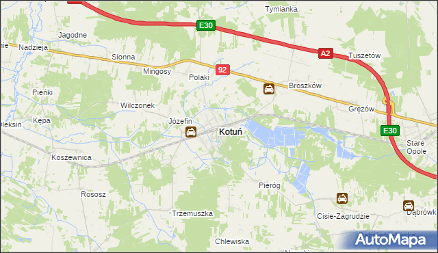 mapa Kotuń powiat siedlecki, Kotuń powiat siedlecki na mapie Targeo