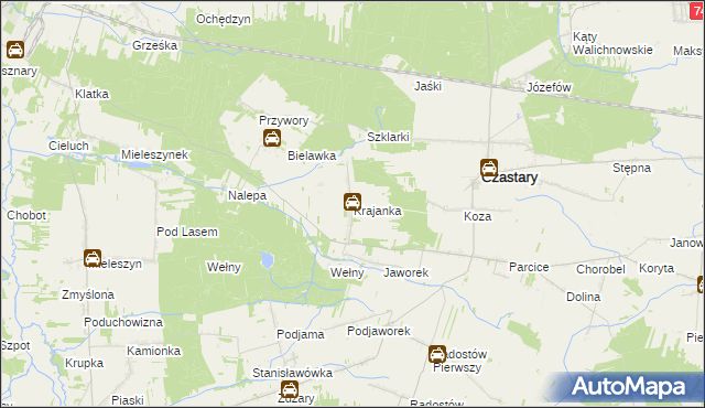 mapa Krajanka, Krajanka na mapie Targeo