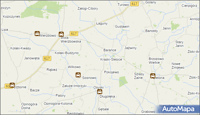 mapa Kraski-Ślesice, Kraski-Ślesice na mapie Targeo