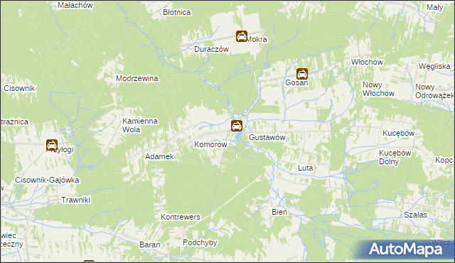 mapa Krasna gmina Stąporków, Krasna gmina Stąporków na mapie Targeo