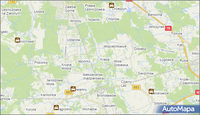 mapa Krępa gmina Prażmów, Krępa gmina Prażmów na mapie Targeo