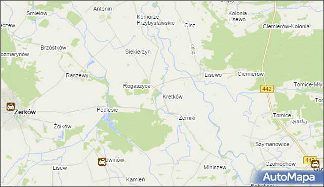 mapa Kretków, Kretków na mapie Targeo