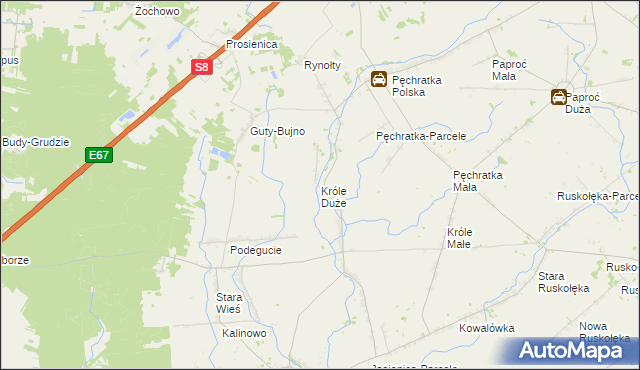 mapa Króle Duże, Króle Duże na mapie Targeo