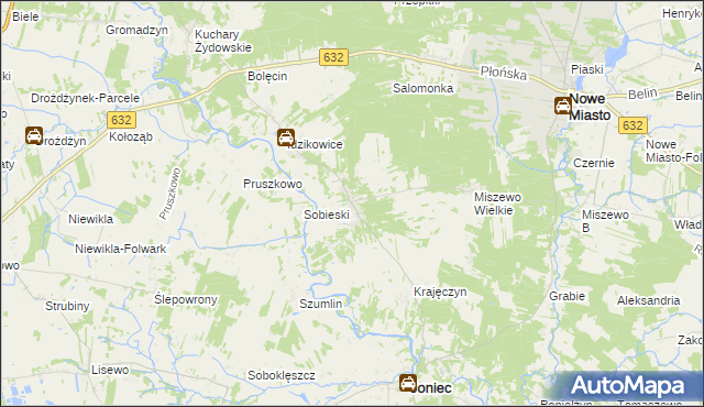 mapa Królewo gmina Joniec, Królewo gmina Joniec na mapie Targeo