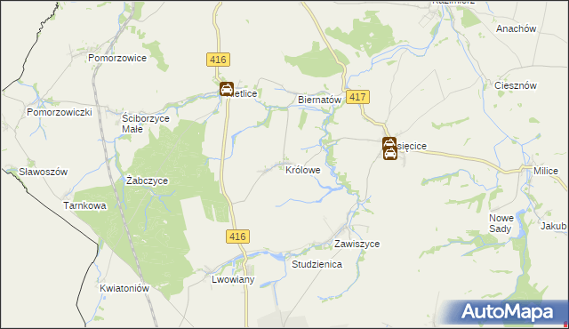 mapa Królowe, Królowe na mapie Targeo