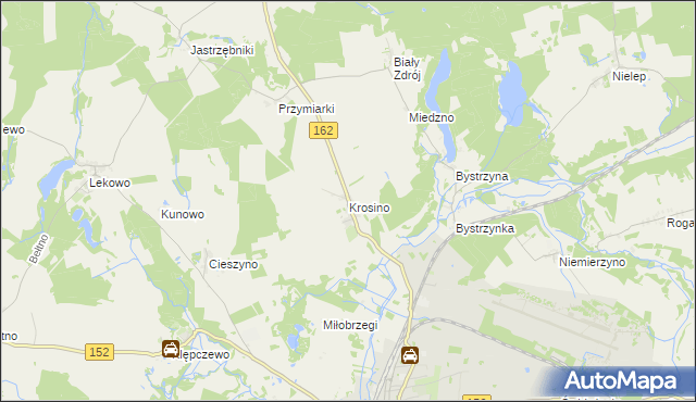 mapa Krosino gmina Świdwin, Krosino gmina Świdwin na mapie Targeo