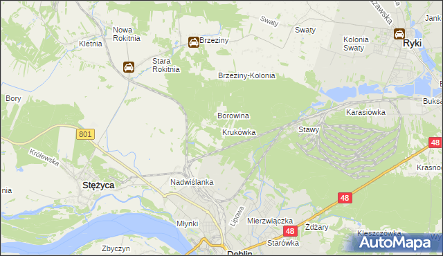 mapa Krukówka gmina Stężyca, Krukówka gmina Stężyca na mapie Targeo