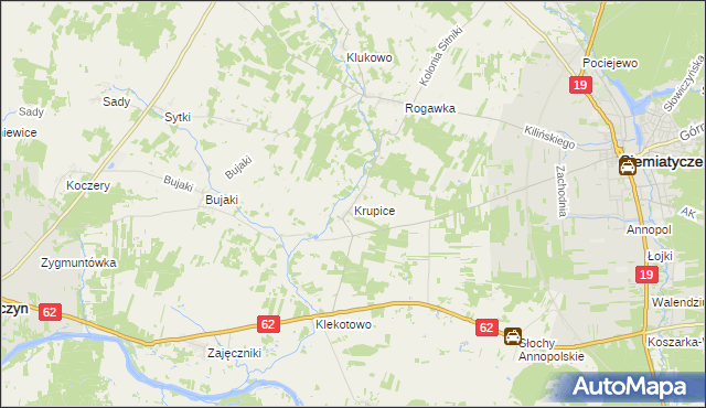 mapa Krupice gmina Siemiatycze, Krupice gmina Siemiatycze na mapie Targeo