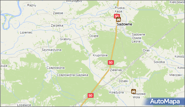 mapa Krupińskie, Krupińskie na mapie Targeo