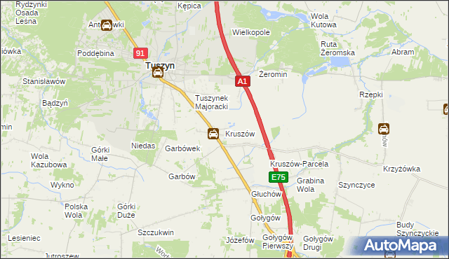 mapa Kruszów, Kruszów na mapie Targeo