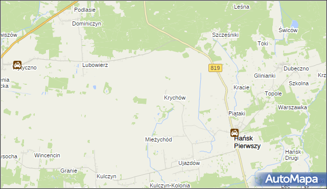 mapa Krychów, Krychów na mapie Targeo