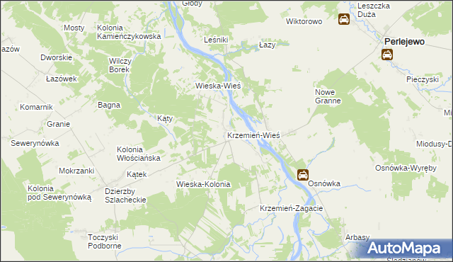 mapa Krzemień-Wieś, Krzemień-Wieś na mapie Targeo