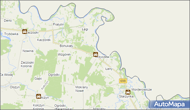 mapa Krzyczew, Krzyczew na mapie Targeo