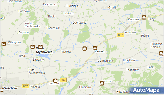 mapa Ksawerynów gmina Wola Mysłowska, Ksawerynów gmina Wola Mysłowska na mapie Targeo