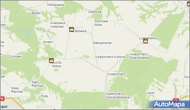 mapa Księżomierz-Kolonia, Księżomierz-Kolonia na mapie Targeo