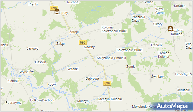 mapa Księżopole-Smolaki, Księżopole-Smolaki na mapie Targeo