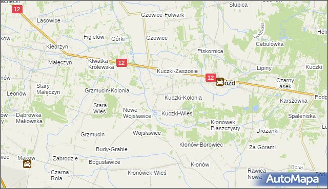 mapa Kuczki-Kolonia, Kuczki-Kolonia na mapie Targeo