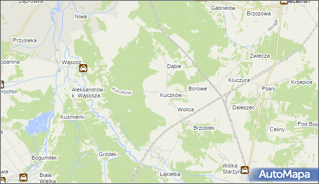 mapa Kuczków gmina Secemin, Kuczków gmina Secemin na mapie Targeo