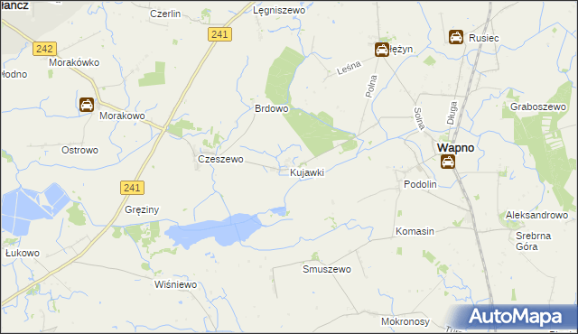 mapa Kujawki gmina Gołańcz, Kujawki gmina Gołańcz na mapie Targeo