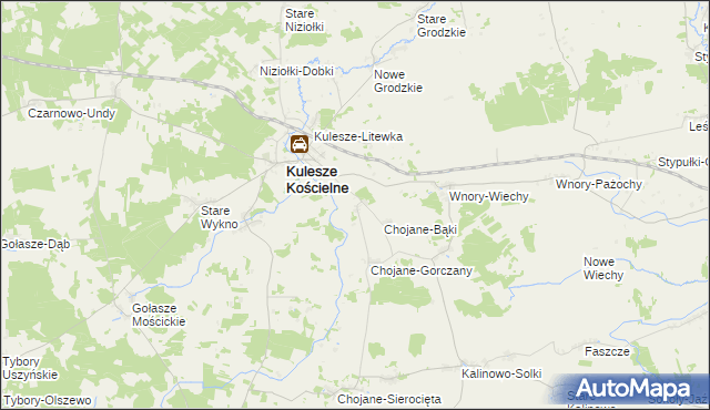 mapa Kulesze-Podawce, Kulesze-Podawce na mapie Targeo