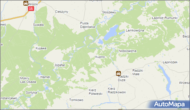 mapa Kupno gmina Wąpielsk, Kupno gmina Wąpielsk na mapie Targeo