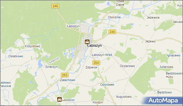 mapa Łabiszyn-Wieś, Łabiszyn-Wieś na mapie Targeo