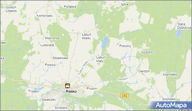 mapa Łabuń Mały, Łabuń Mały na mapie Targeo