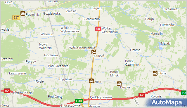 mapa Ładzyń, Ładzyń na mapie Targeo