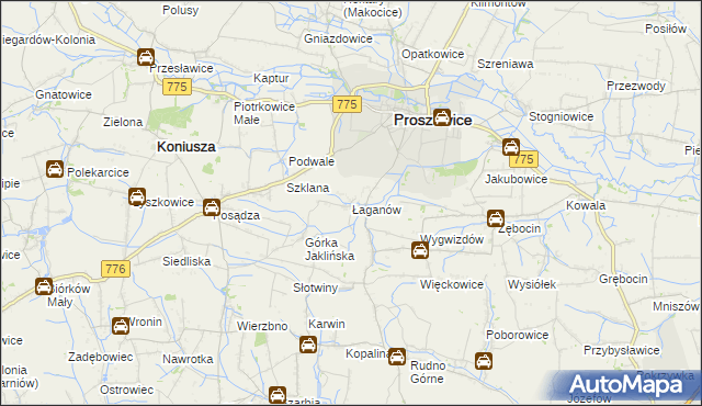 mapa Łaganów, Łaganów na mapie Targeo