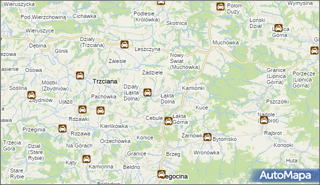 mapa Łąkta Dolna, Łąkta Dolna na mapie Targeo