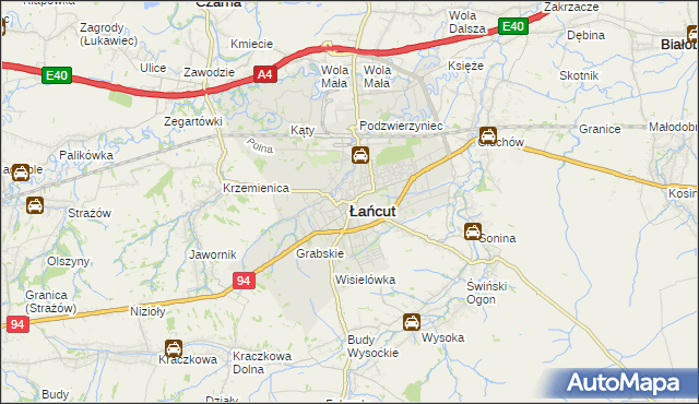 mapa Łańcut, Łańcut na mapie Targeo