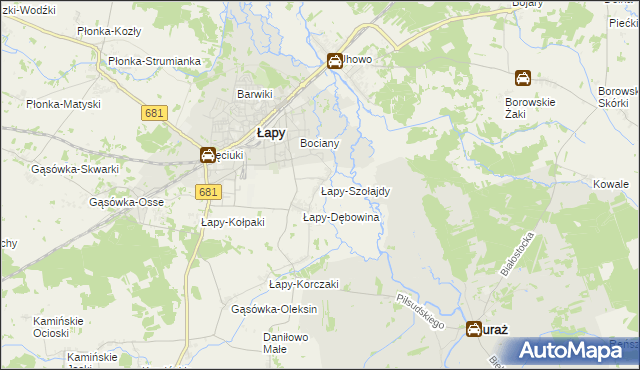 mapa Łapy-Szołajdy, Łapy-Szołajdy na mapie Targeo