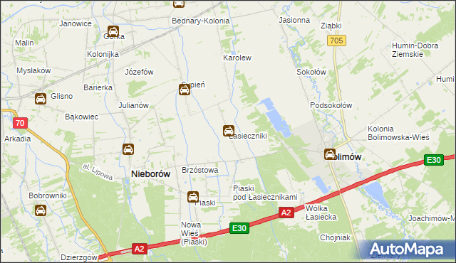 mapa Łasieczniki, Łasieczniki na mapie Targeo