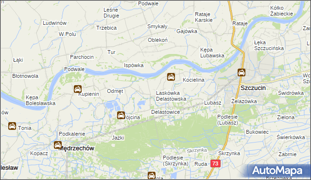 mapa Laskówka Delastowska, Laskówka Delastowska na mapie Targeo