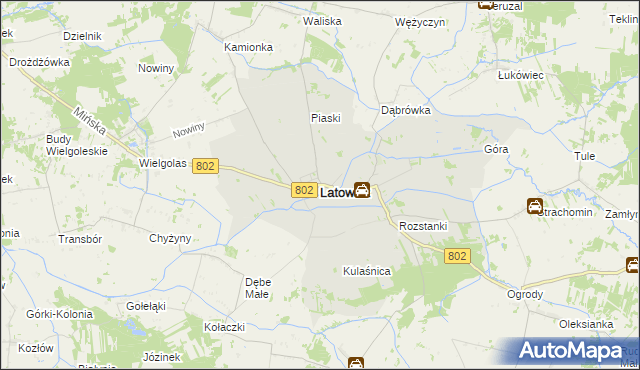 mapa Latowicz, Latowicz na mapie Targeo