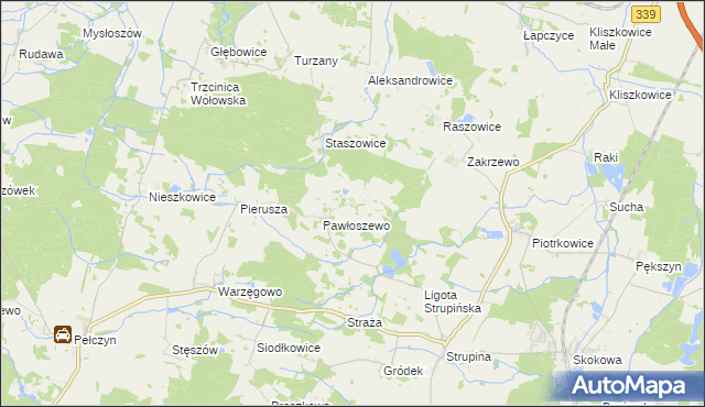 mapa Łazarzowice, Łazarzowice na mapie Targeo